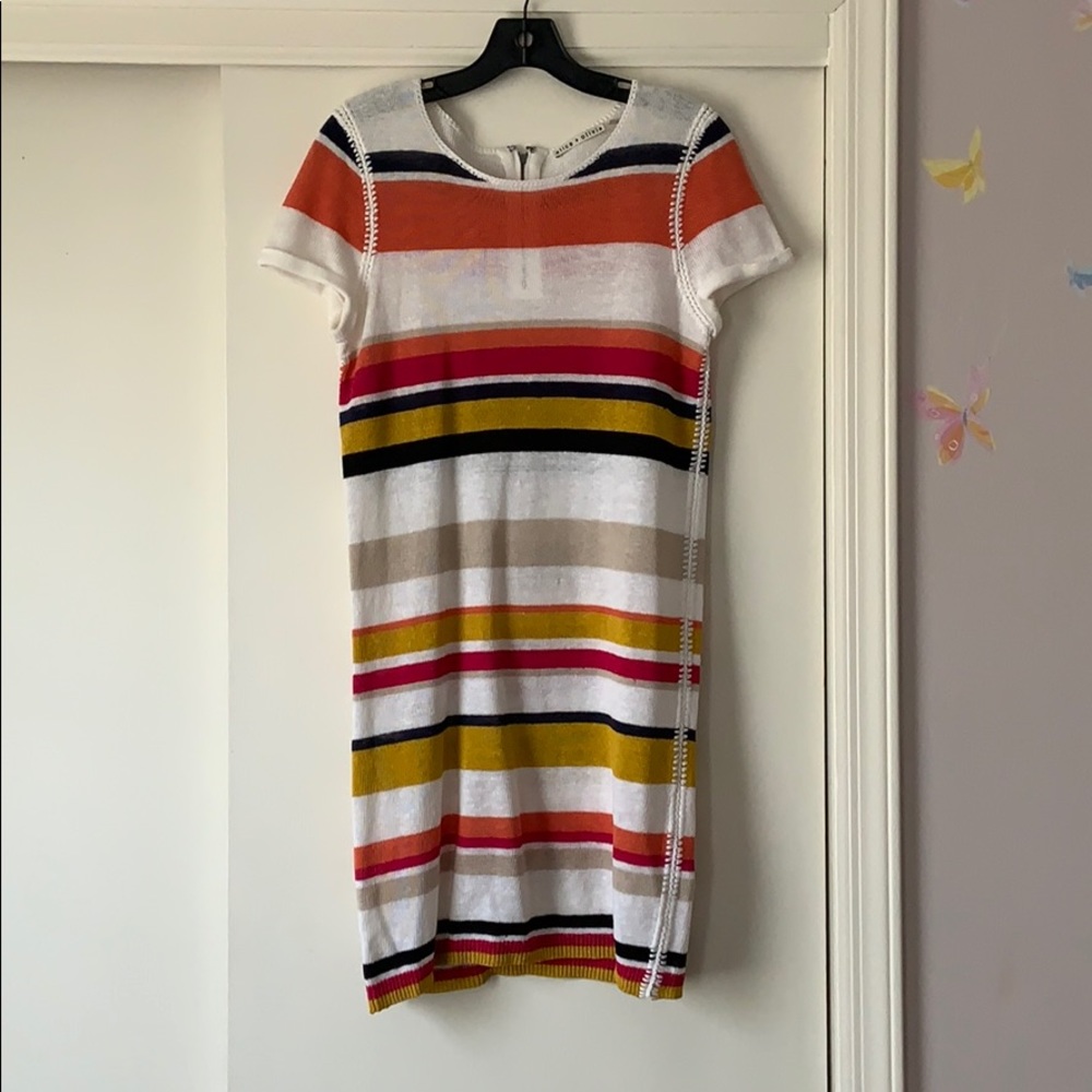 alice + olivia stripe knit mini dress
